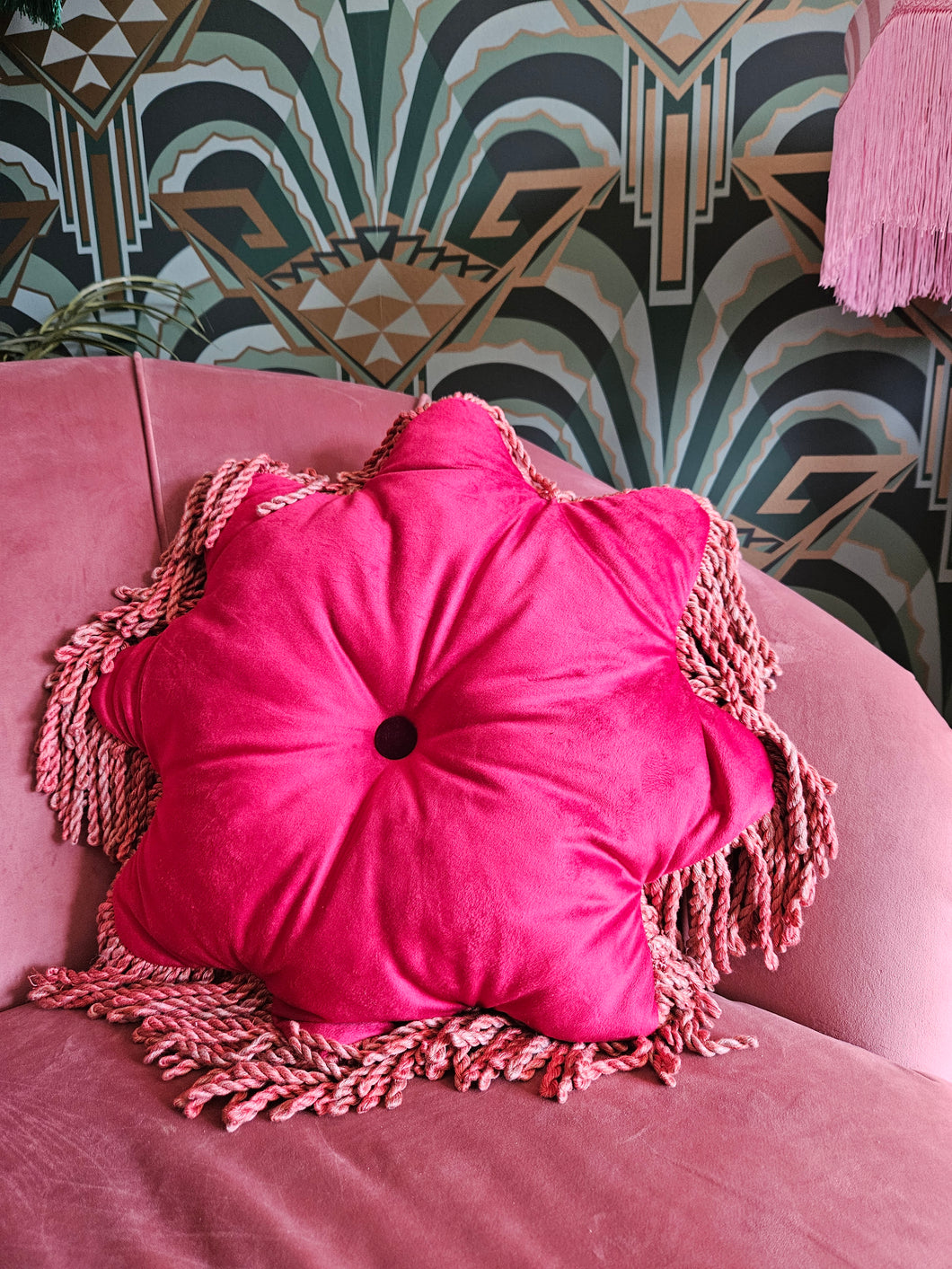 Rose Red Star Cushion