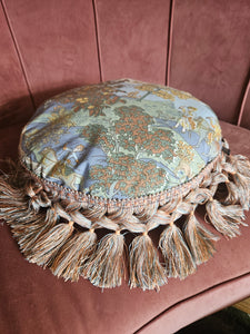 Vintage Sanderson fringe cushion