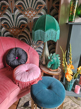 Load image into Gallery viewer, Green and Coral Boudoir cushion