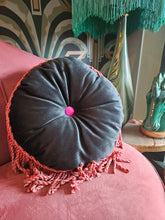 Load image into Gallery viewer, Green and Coral Boudoir cushion