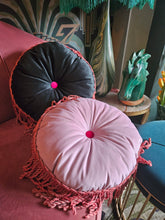 Load image into Gallery viewer, Green and Coral Boudoir cushion